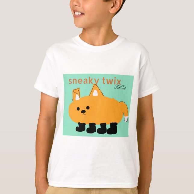Kids sneaky twix fat cat shirt (Front)