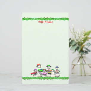Kids Snow People Christmas Stationery