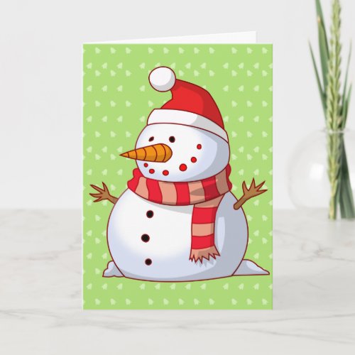 Kids Snowman Christmas Tree Snow for Grandparents Holiday Card