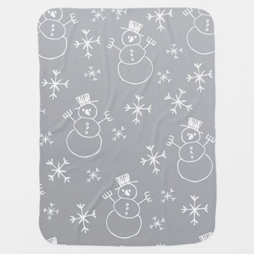 Kids Snowman Pattern Baby Blanket