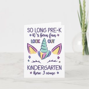 Kids So Long Pre-k It's Been Fun Kindergarten Here Card