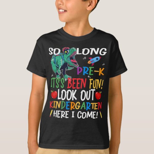 Kids So Long Pre_K Kindergarten Here I Come Gradua T_Shirt