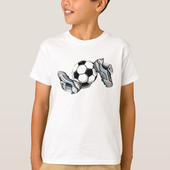 Kids Soccer Ball And Shoes  T-Shirt (Front)