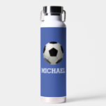 Kid's Soccer Ball Custom Name Water Bottle<br><div class="desc">Kid's Soccer Ball Custom Name Water Bottle</div>