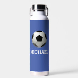 Kid&#39;s Soccer Ball Custom Name Water Bottle