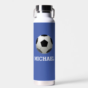 Kid's Soccer Ball Custom Name Water Bottle