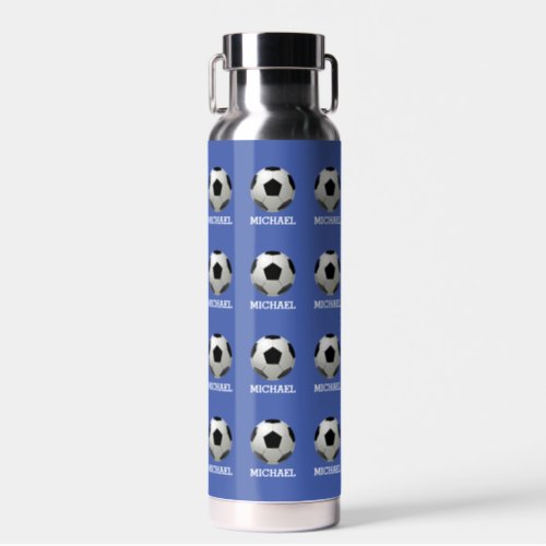 Kids Soccer Ball Custom Name Water Bottle
