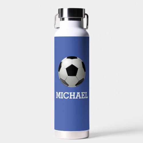 Kids Soccer Ball Custom Name  Water Bottle