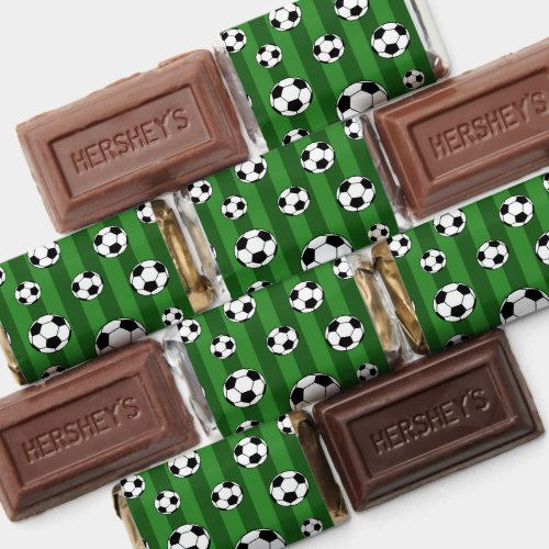 Kids Soccer Ball Pattern on Green Stripes Birthday Hersheys Miniatures