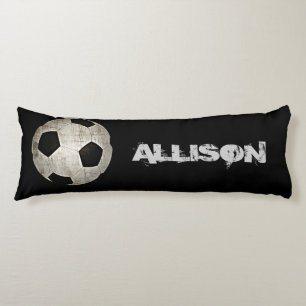 Kids Soccer Ball Sports Black White Personalized Body Pillow