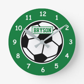 Kid's soccer ball wall clock for children's room