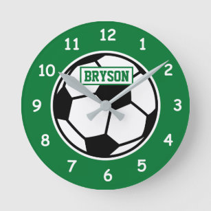 Kid's soccer ball wall clock for children's room