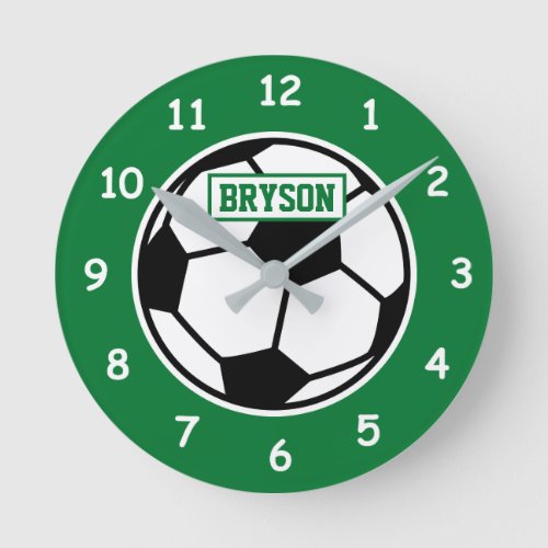 Kids soccer ball wall clock for childrens room