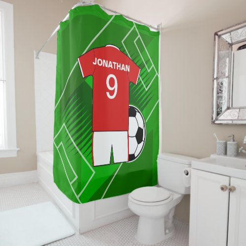 Kids soccer Bedroom Collection 1 Shower Curtain