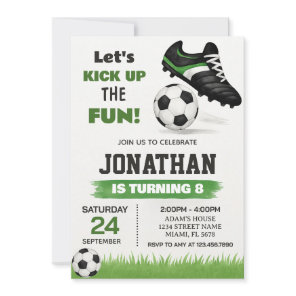 Kids Soccer Birthday Invitation