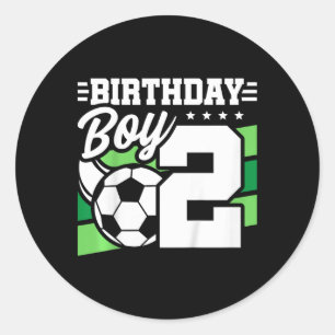 Kids Soccer Birthday Party - 2 Year Old Boy - 2nd Classic Round Sticker