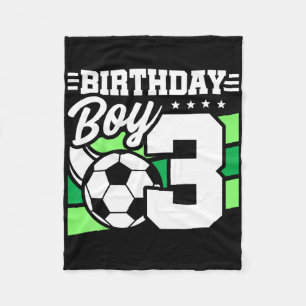 Kids Soccer Birthday Party - 3 Year Old Boy - 3rd  Fleece Blanket