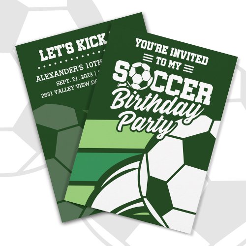 Kids Soccer Birthday Party Customizable Invitation