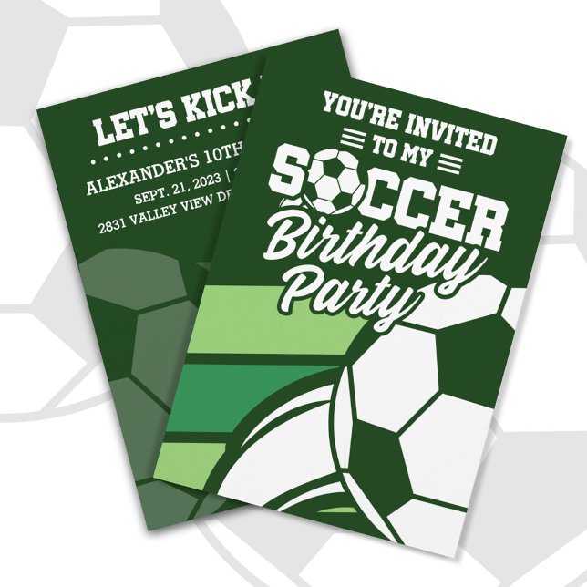 Kids Soccer Birthday Party Customizable Invitation (Creator Uploaded)