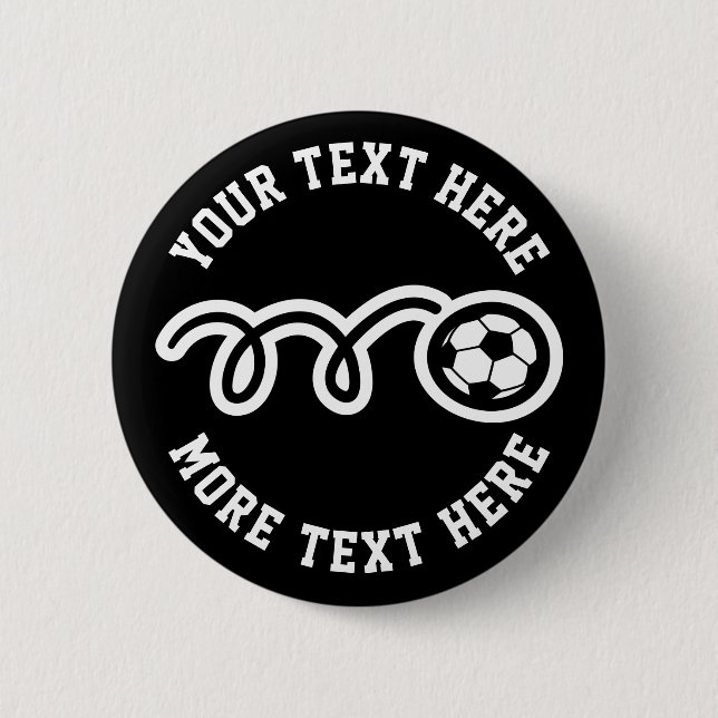 Kid's soccer Birthday party favor custom name Button (Front)