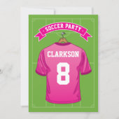 Kids Soccer Birthday Party | Girl Pink Jersey Invitation (Front)