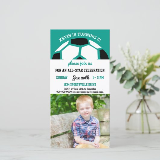 Kids Soccer Birthday Party Sports Themed Photo (Standing Front)