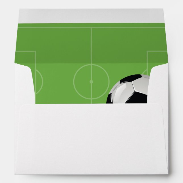Kids Soccer Football Birthday Party Envelope (Back (Bottom))