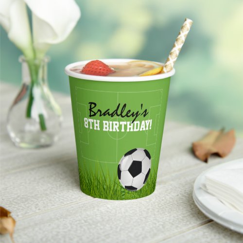 Kids Soccer Football Birthday Party Paper Cups