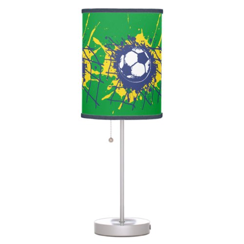 Kids soccer football goal splat green graphic lamp