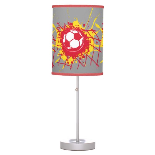 Kids soccer football goal splat red graphic lamp