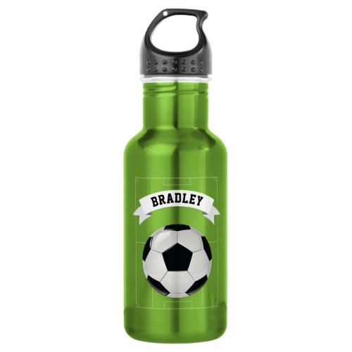 Kids Soccer Football  Personalized Water Bottle