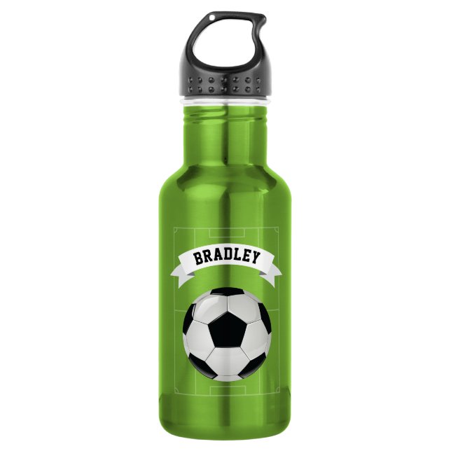 Kids Soccer Football | Personalized Water Bottle (Front)