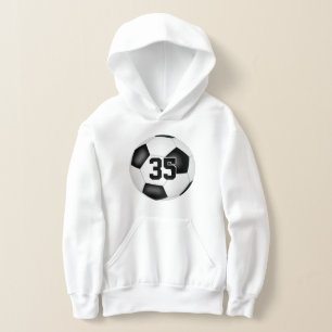 kids soccer hoodie with jersey number