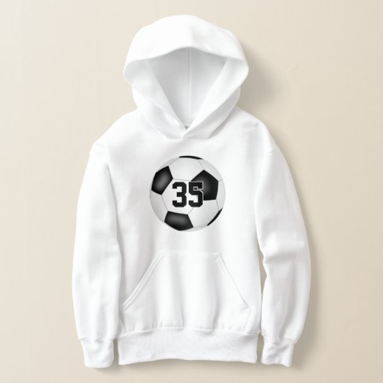 kids soccer hoodie with jersey number