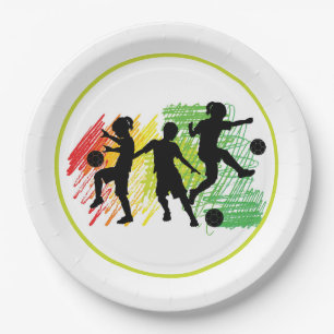 Kids Soccer Party Paper Plates
