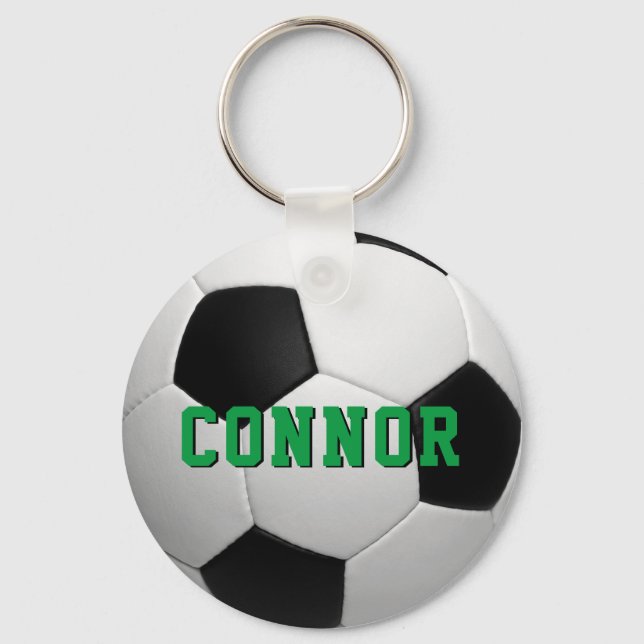 Kids Soccer Personalized Backpack Tag Keychain (Front)