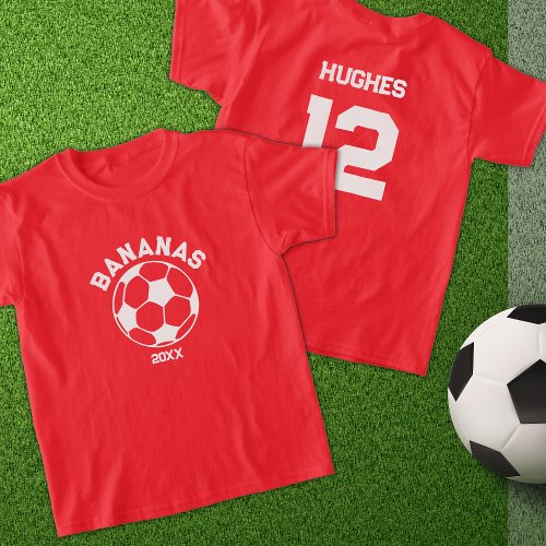 Kids Soccer Season Team Name and Number T_Shirt