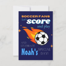Kids Soccer Themed Birthday Party Invitations