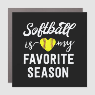 Kids Softball  Girls Gift Softball My Favorite Car Magnet