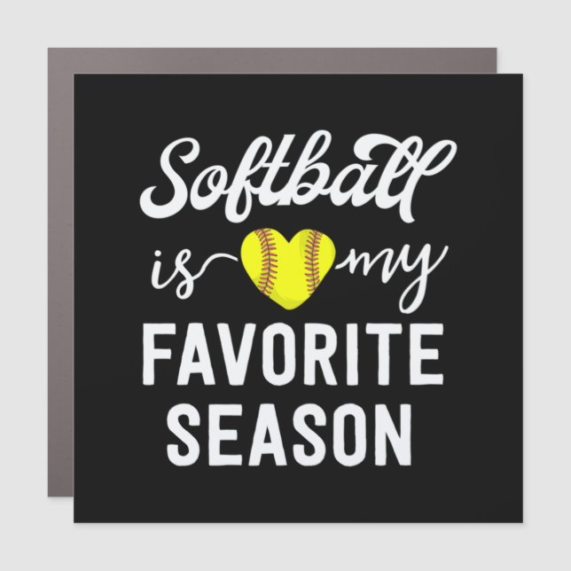 Kids Softball  Girls Gift Softball My Favorite Car Magnet (Front)
