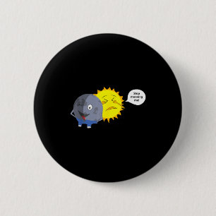 Kids Solar Eclipse Cartoon Button