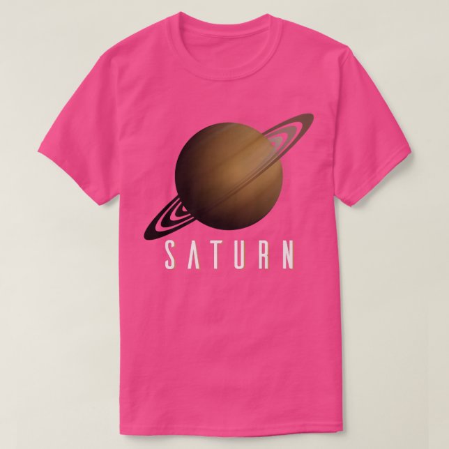 Kids Solar Planet Saturn- Kids Space Science Premi T-Shirt (Design Front)