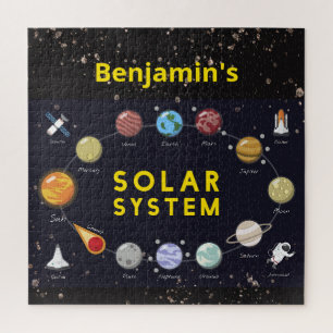 Kids Solar System Monogram Milky Way Planets Fun Jigsaw Puzzle