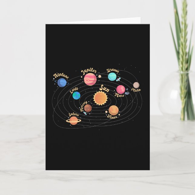 Kids Solar System Planets Knowledge Outer Space Card (Front)