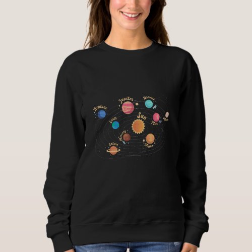 Kids Solar System Planets Knowledge Outer Space Sweatshirt