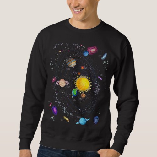 Kids Solar System Space For Astronomy STEM  Scien Sweatshirt