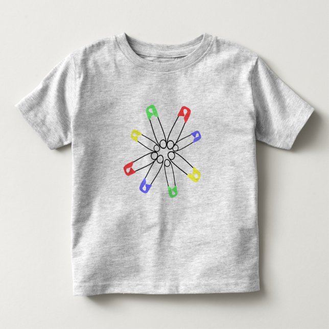 Kids Solidarity Resist Rainbow Safety Pin Toddler T-shirt (Front)