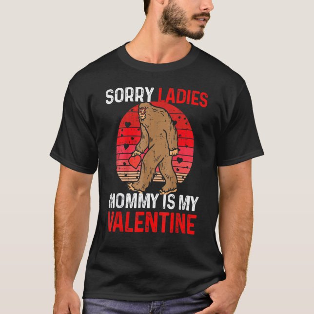 Kids Sorry Ladies Mommy Is My Valentine Red Plaid  T-Shirt (Front)