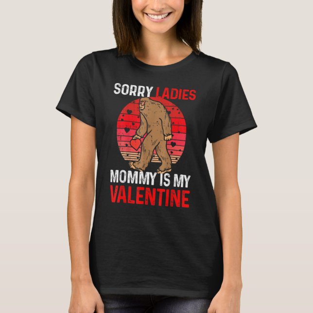 Kids Sorry Ladies Mommy Is My Valentine Red Plaid  T-Shirt (Front)