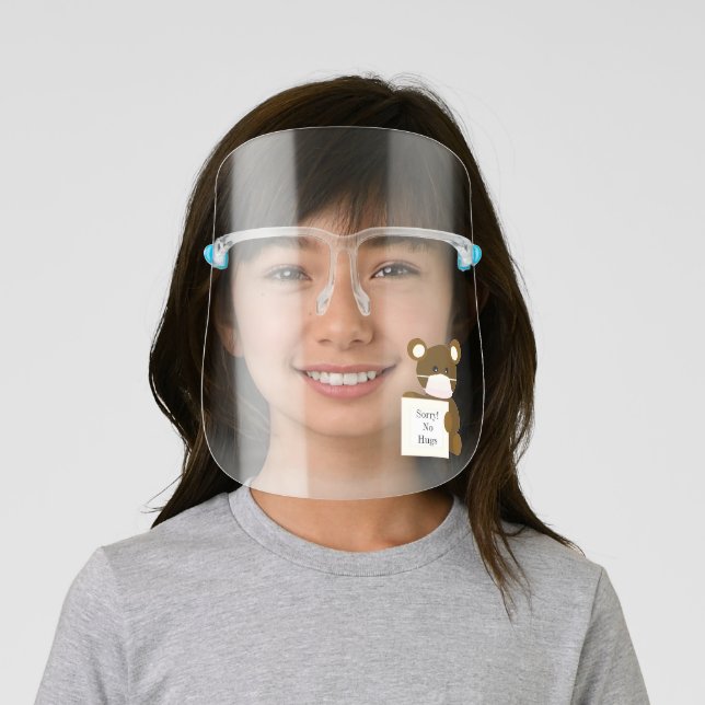 KIDS - Sorry No Hugs Teddy Bear Face Shields (Insitu)
